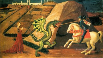  paolo - St George und der Drache 1458 Frührenaissance Paolo Uccello